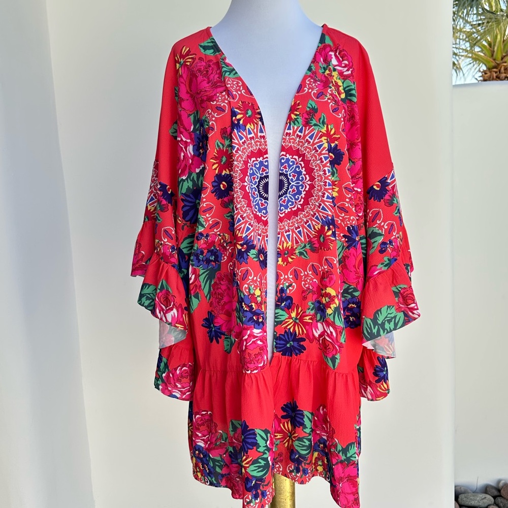 Vibrant Floral Kimono Cardigan